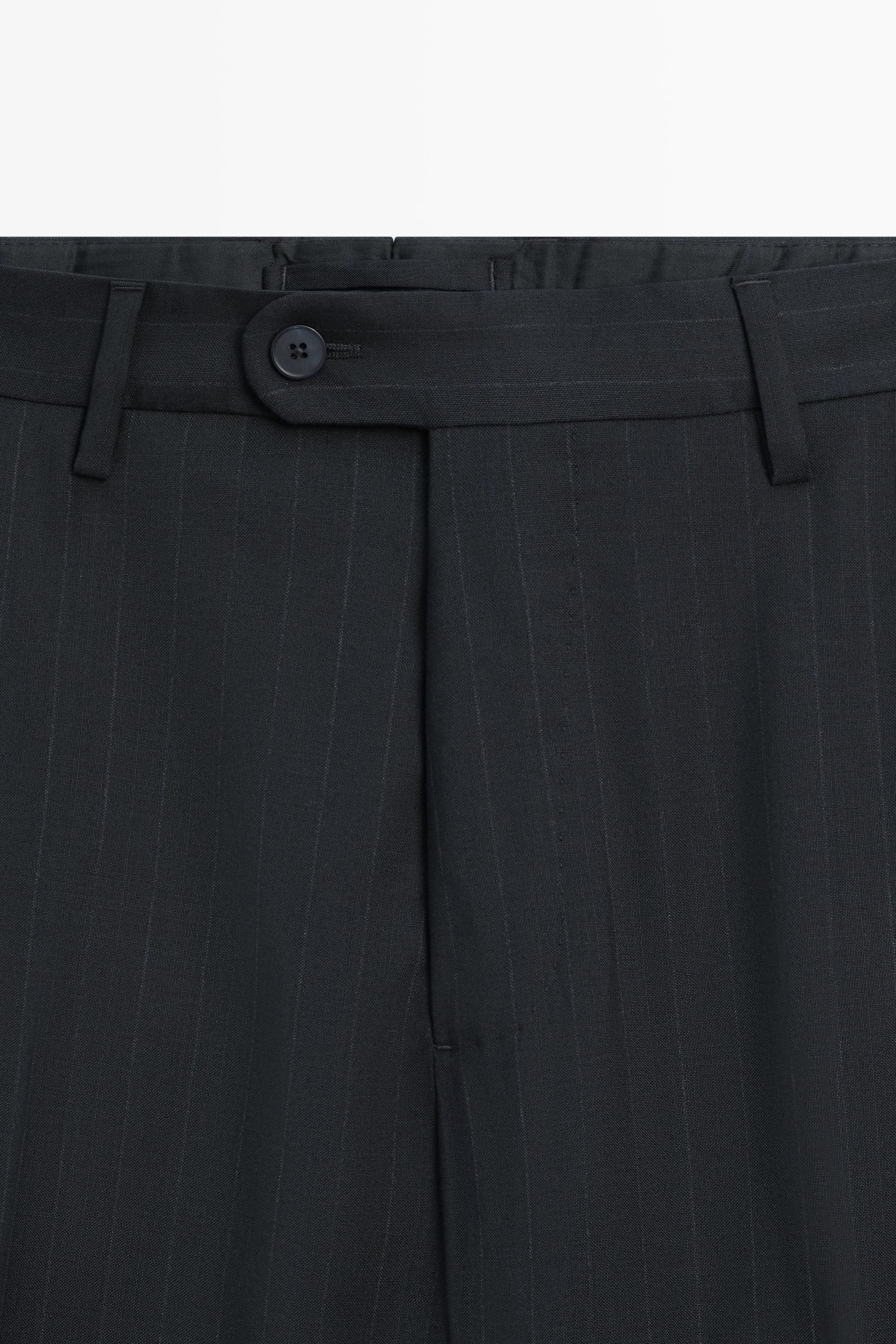 Striped 100% cool wool suit pants